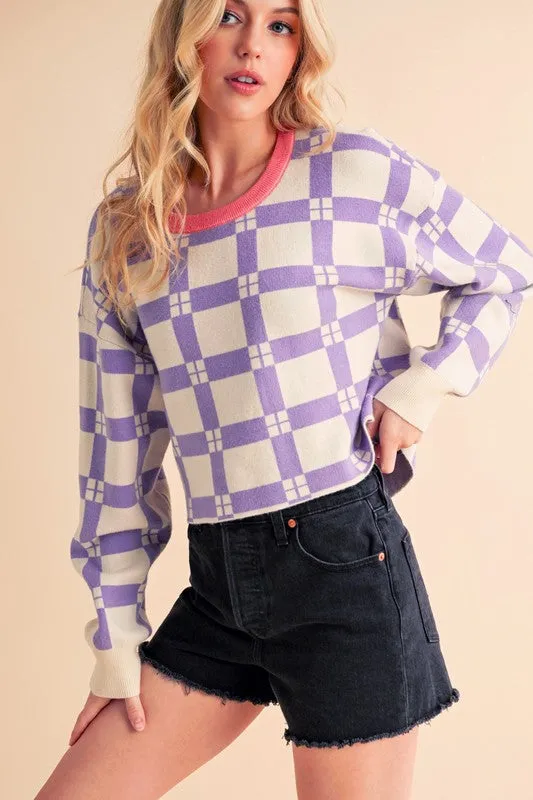 Pam Plaid Sweater