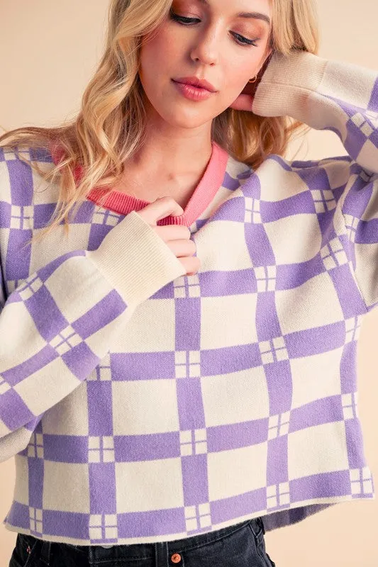 Pam Plaid Sweater