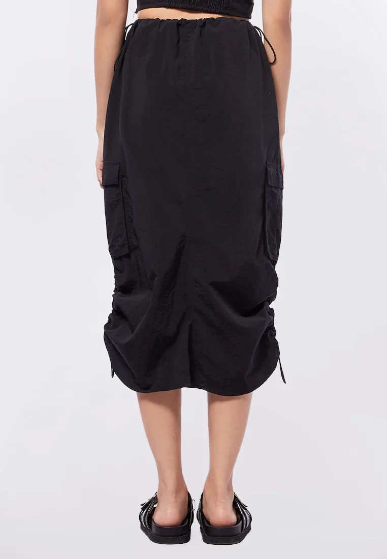 Parachute Cargo Midi Skirt