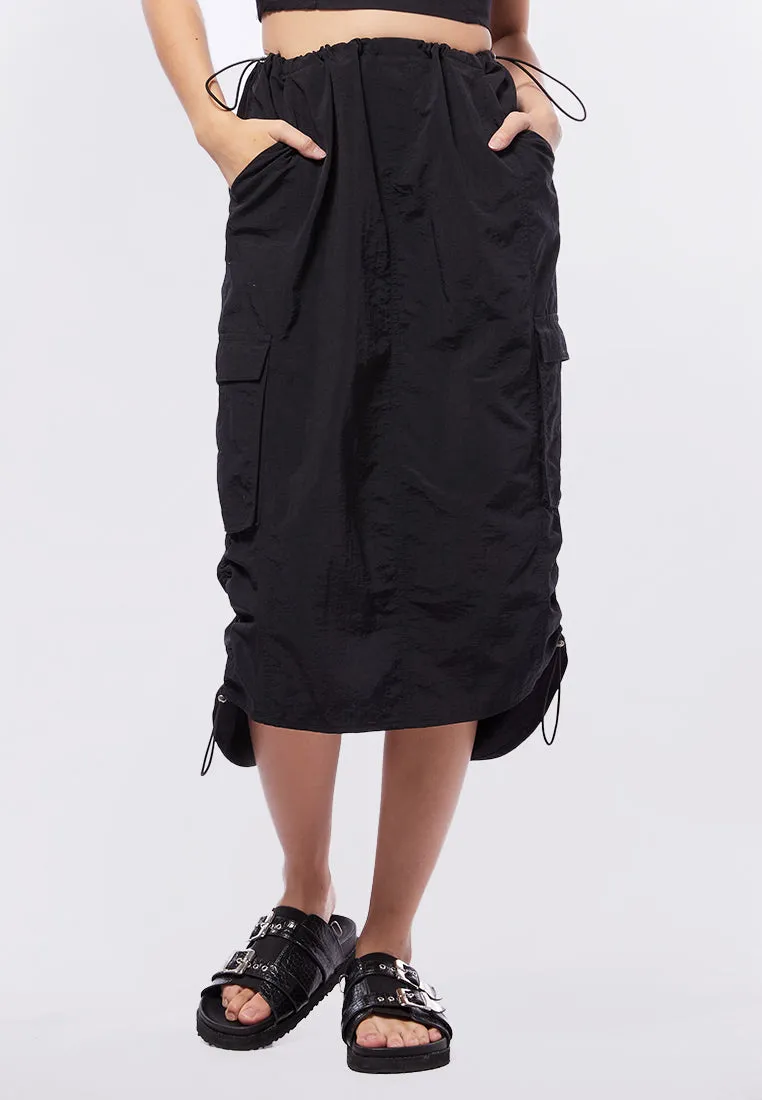 Parachute Cargo Midi Skirt