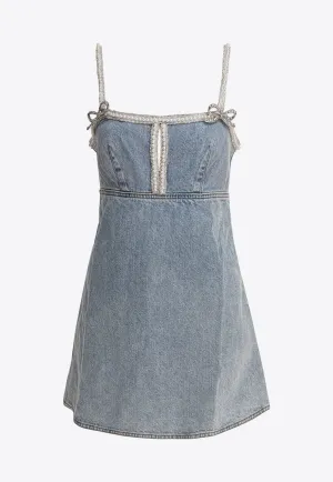 Pearl Mini Denim Dress