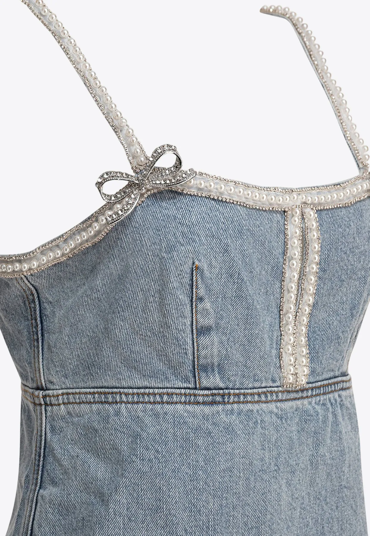 Pearl Mini Denim Dress
