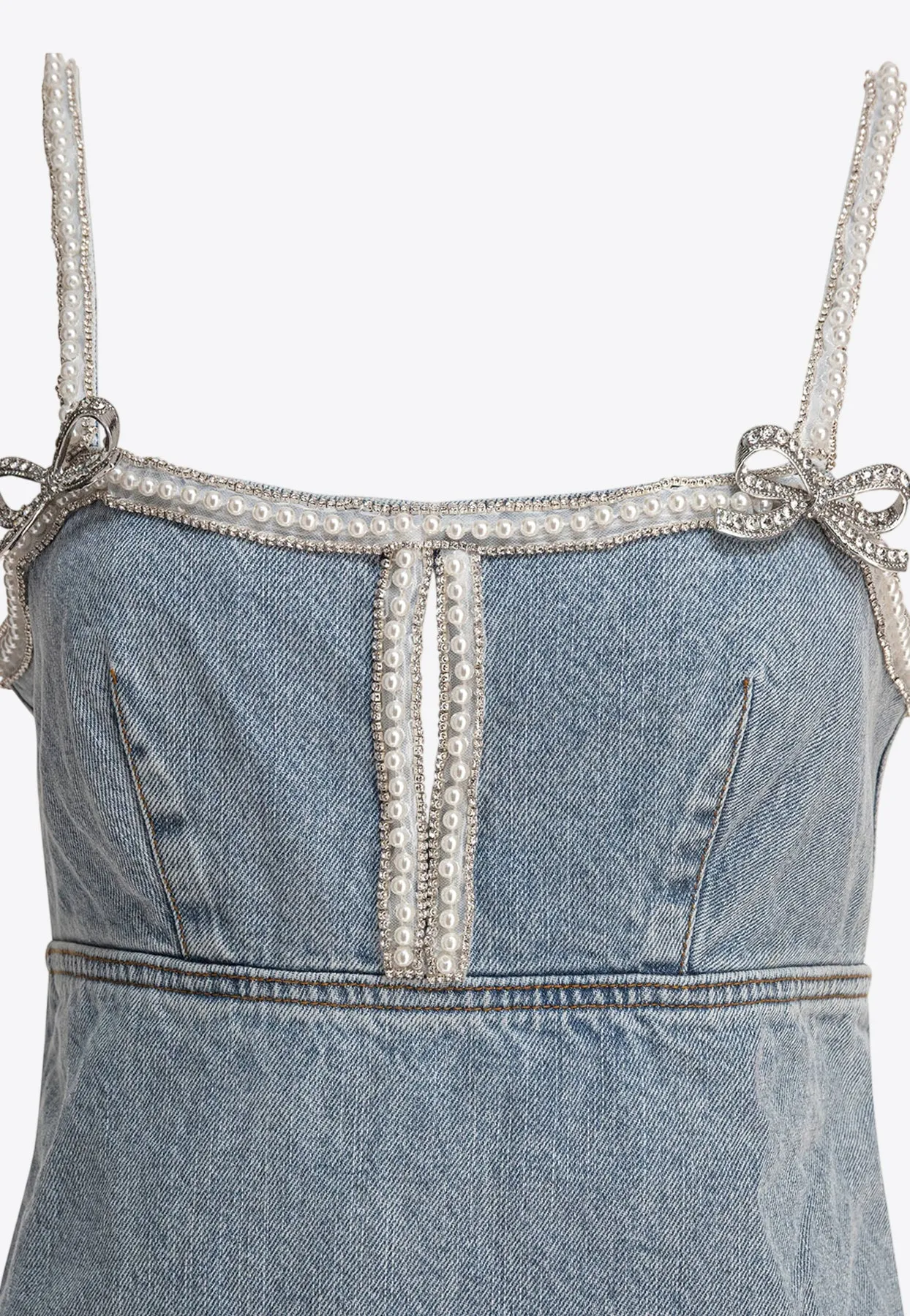 Pearl Mini Denim Dress