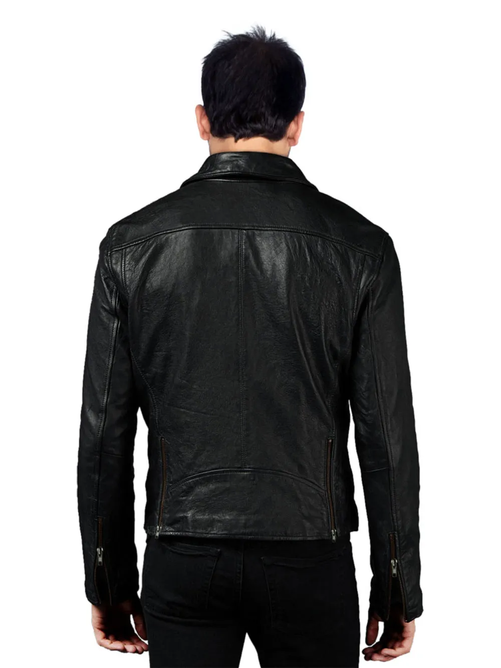 Peppy Style Genuine Leather Biker Jacket For Men