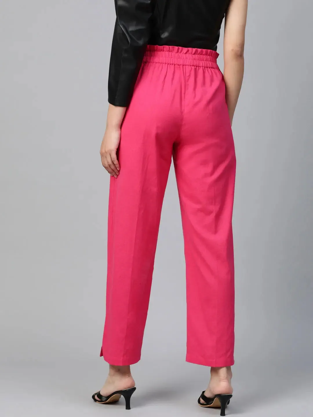 Pink PaperBag Tapered Pants