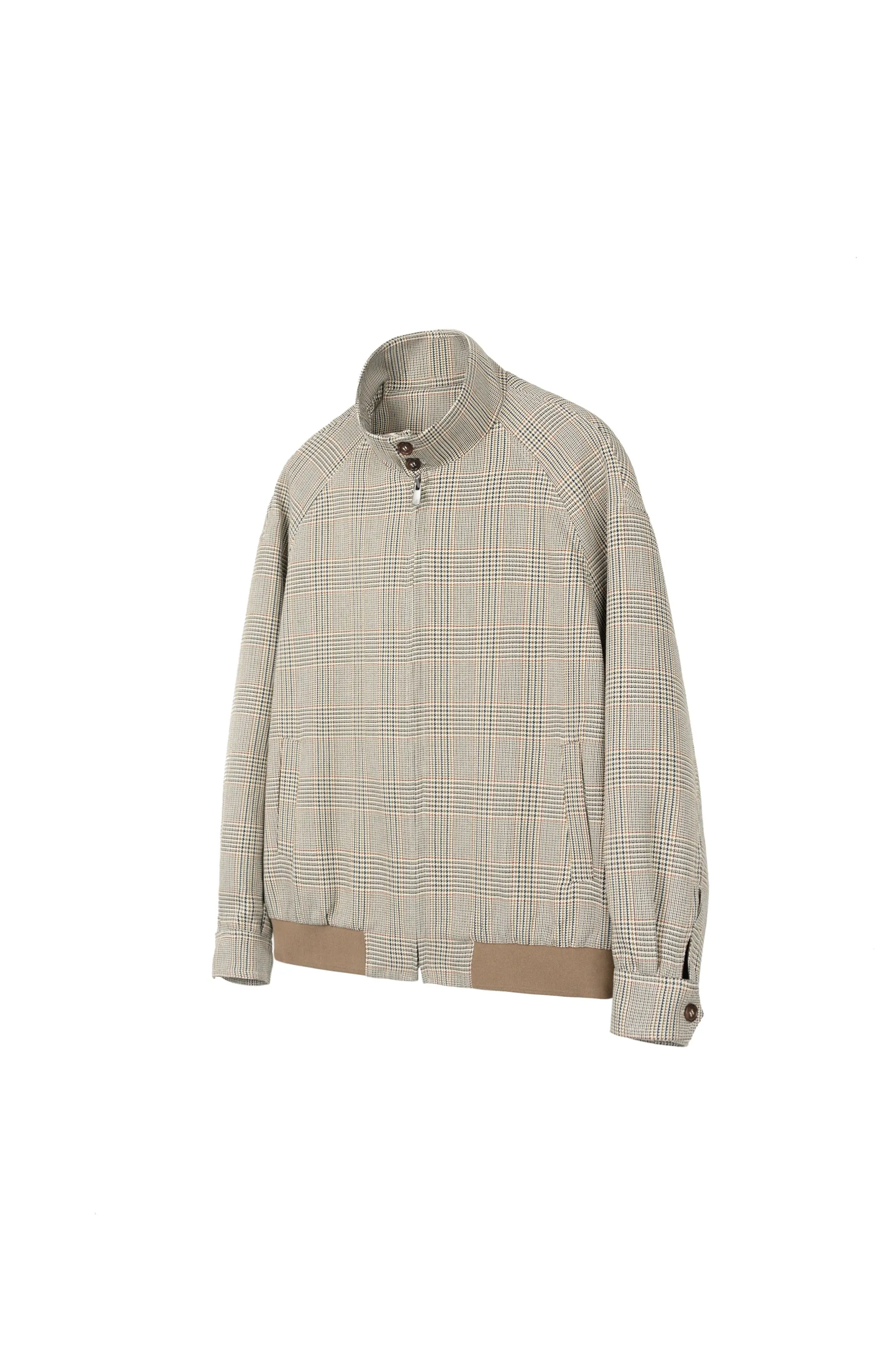 Prince of Wales Houndstooth Harrington Jacket