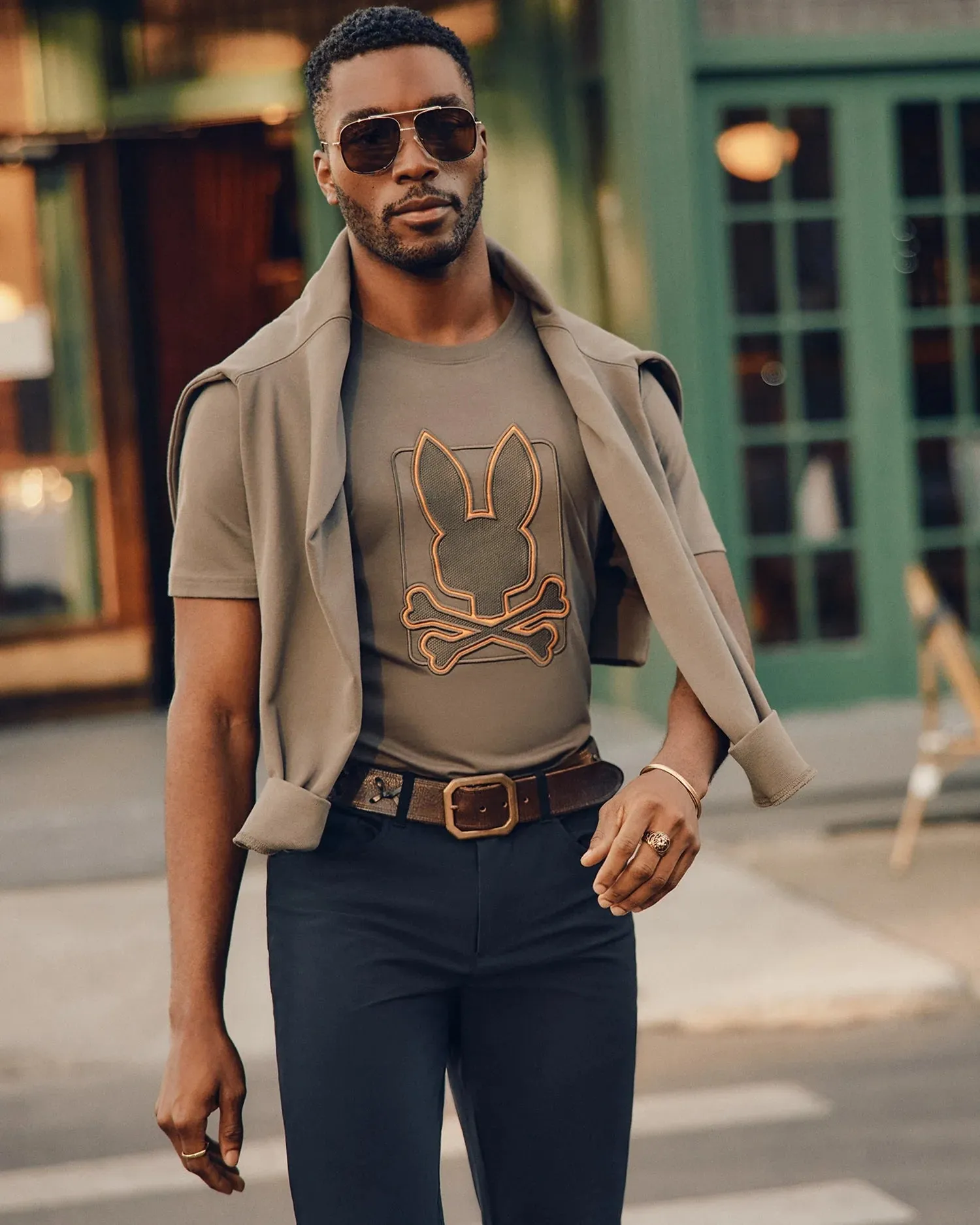 Psycho Bunny Men's Pierce Embroidered Graphic Tee - Falcon