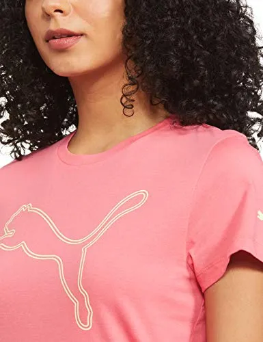 Puma Women's Graphic Regular T-Shirt (84789603_Sun Kissed Coral_L)