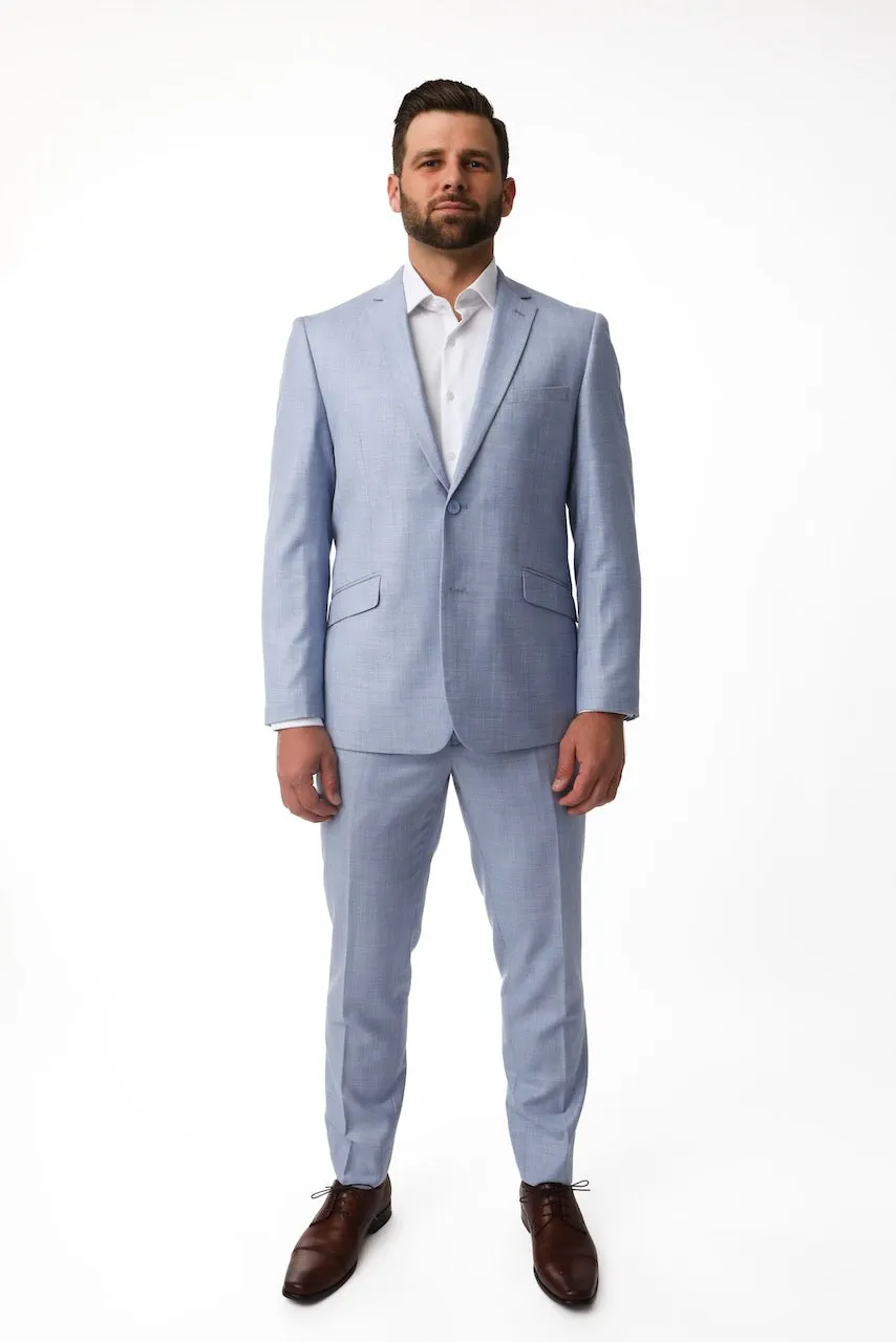Pursuit Light Blue Sharkskin Suit