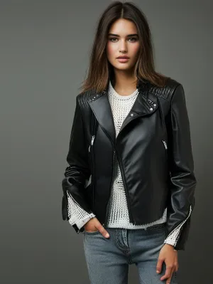 Quilted Luxe Leather Biker Jacket