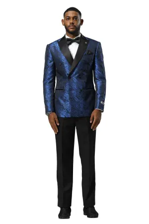 "Lennox" Blue Tuxedo Jacket (Separates)