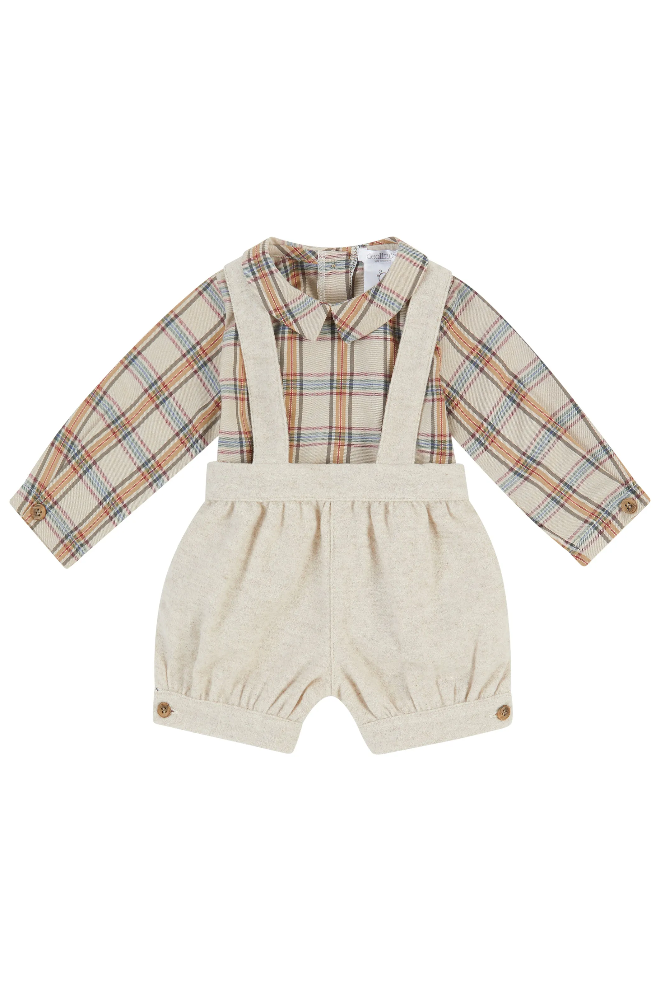 "Nathaniel" Beige Tartan Shirt & Jam Pants