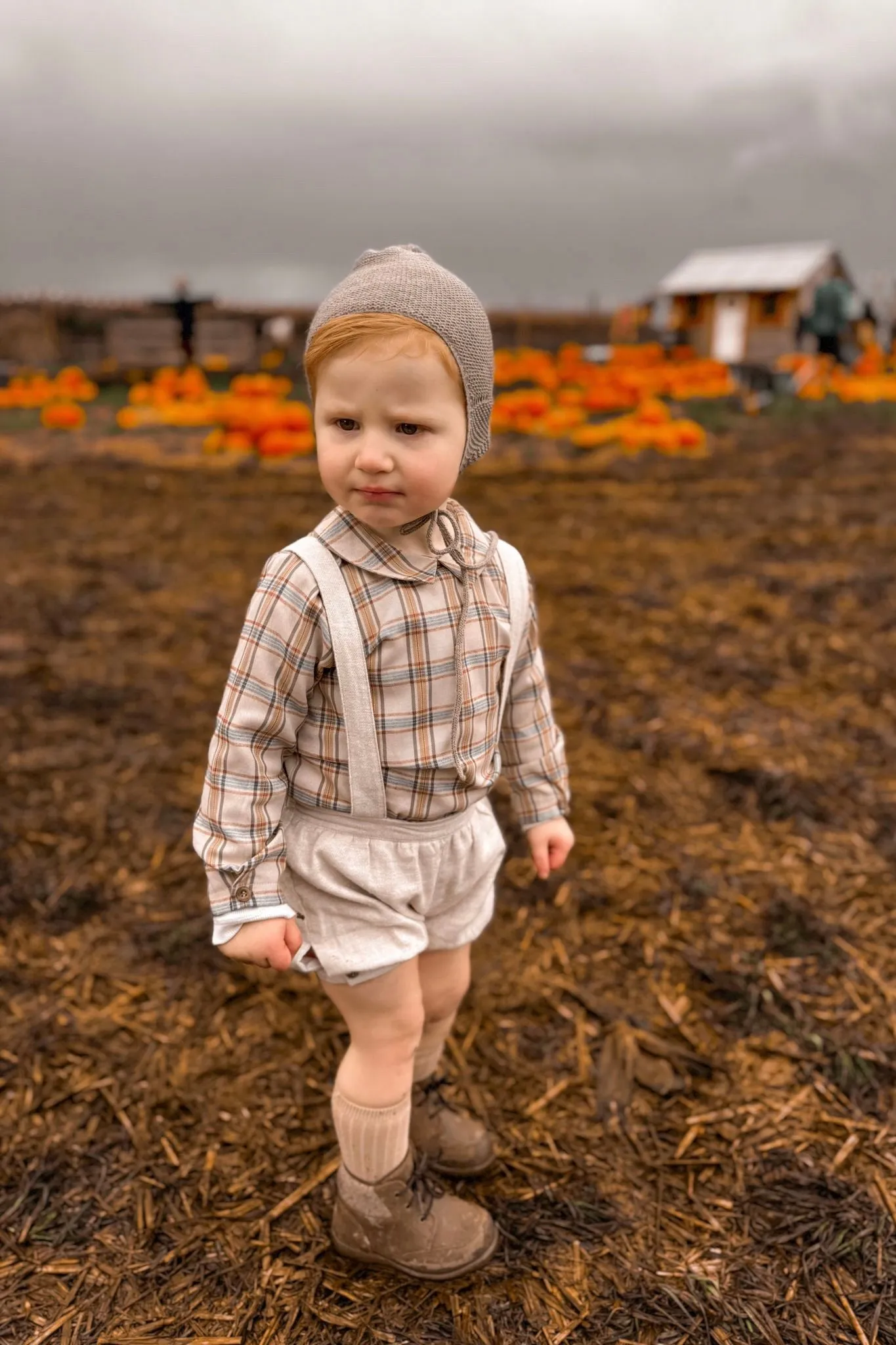 "Nathaniel" Beige Tartan Shirt & Jam Pants
