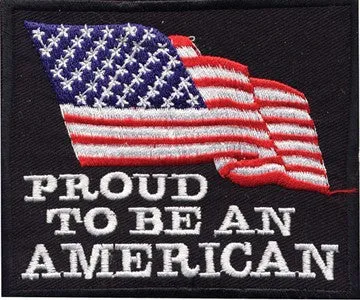 "Proud to Be An American" American Flag Patch 3" x 3.5"