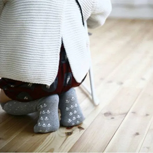 Raccoon Knee Socks in Grey