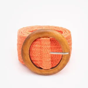 Rattan Stretch Belt - Orange