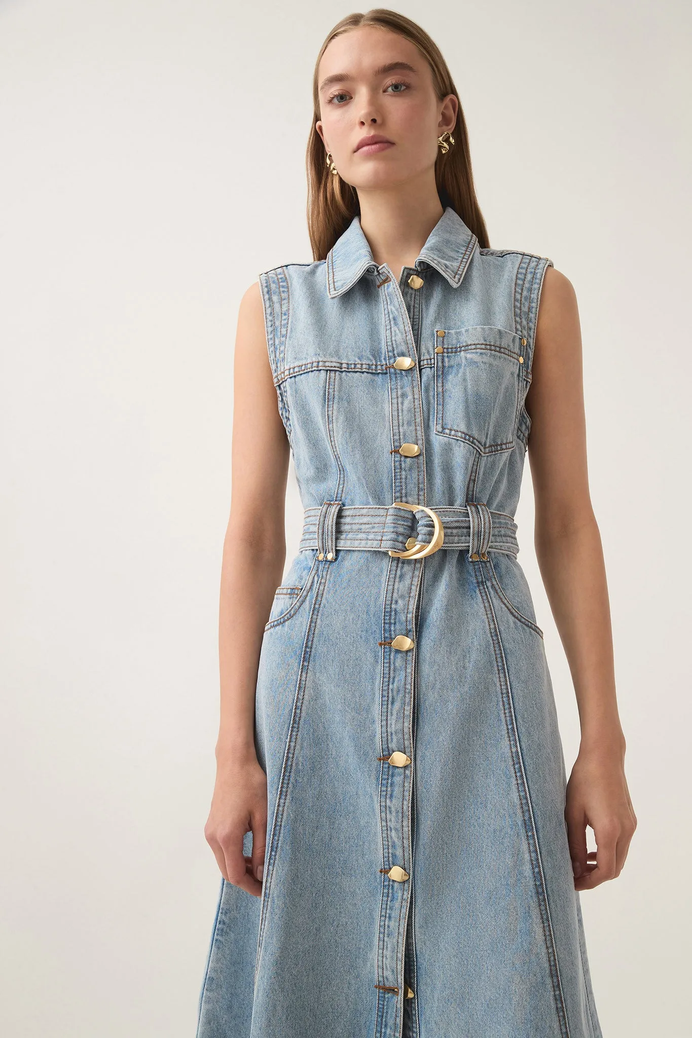 Ray Denim Midi Dress