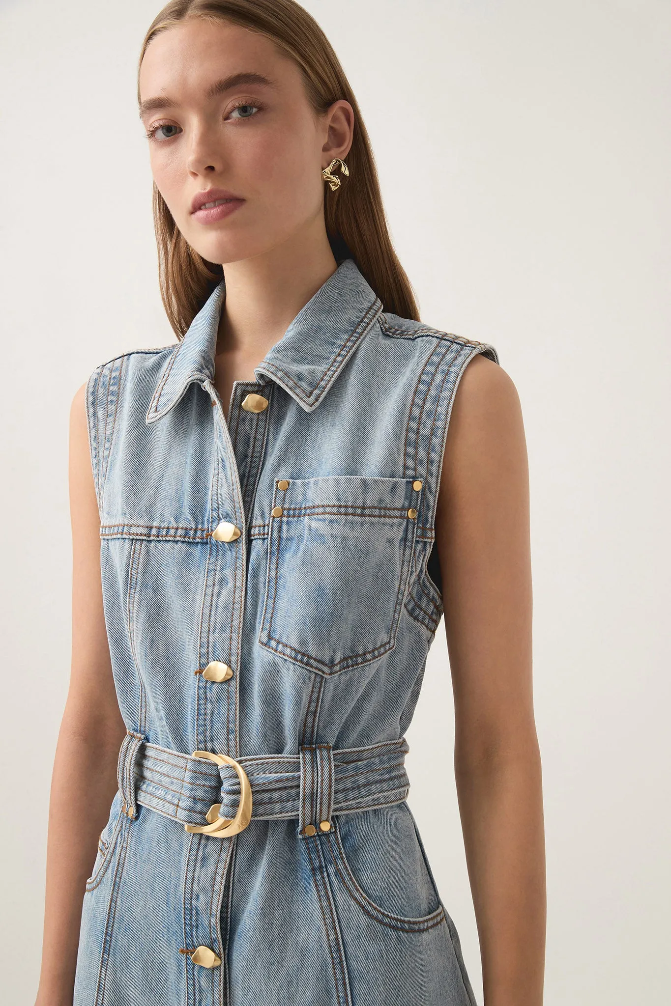 Ray Denim Midi Dress