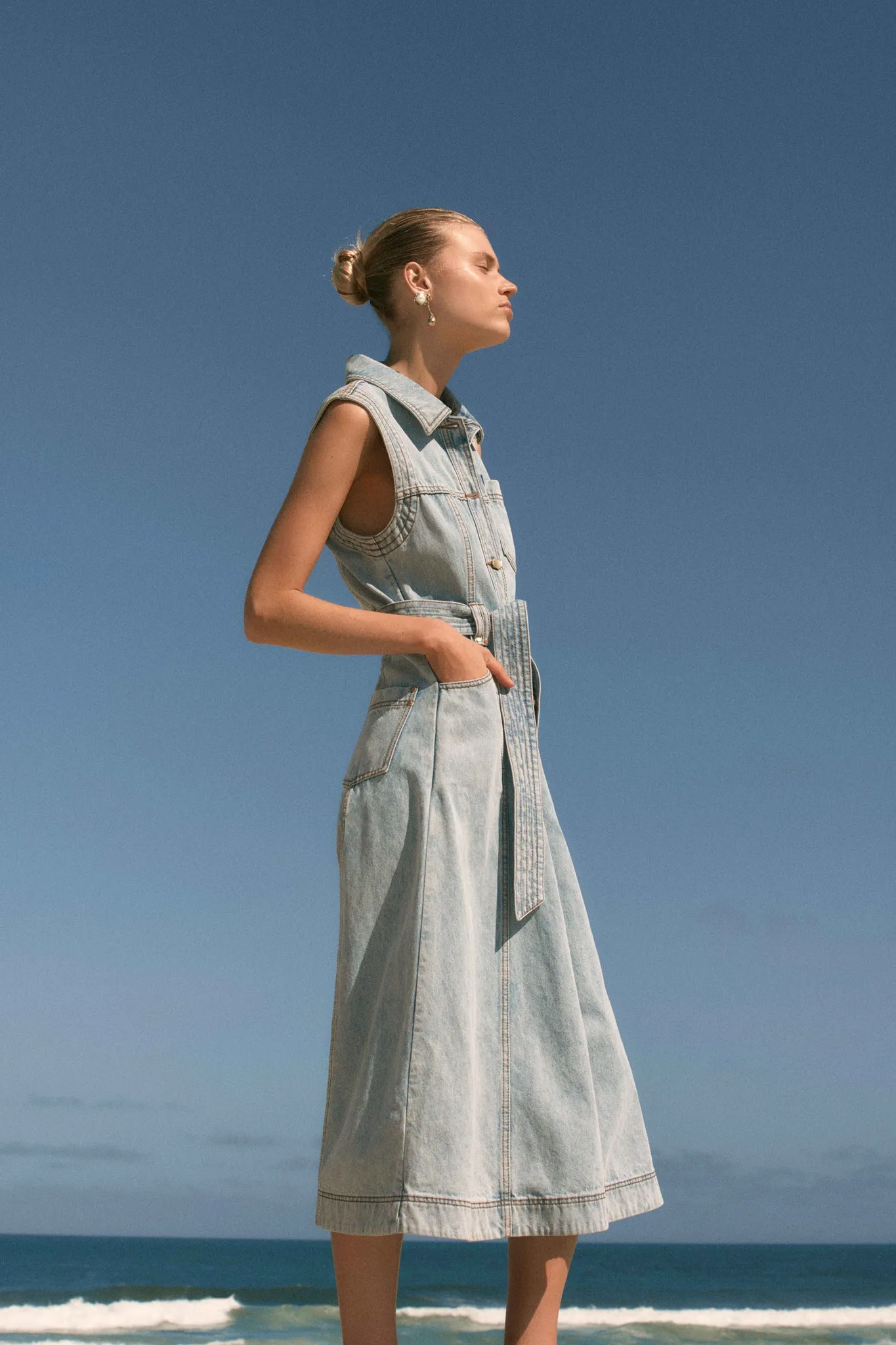 Ray Denim Midi Dress