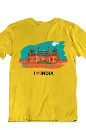 Red Fort - Styched in India Graphic T-Shirt White Color