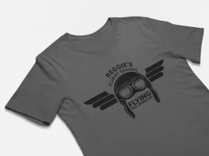 Reggie's Flight School Flying Yes Dying No! Iron Eagle Movie T-Shirt