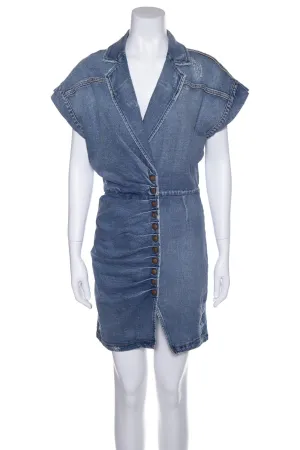 Retrofete Denim Gia Short Sleeve Dress SZ L NWT