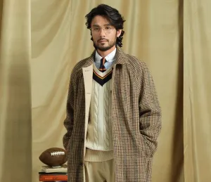 Reversible Houndstooth Coat