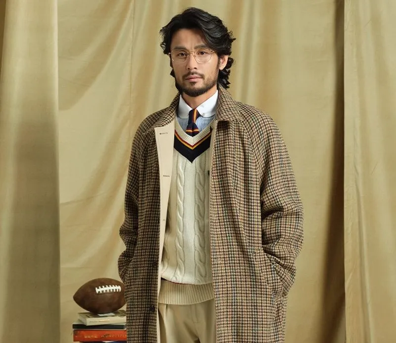 Reversible Houndstooth Coat