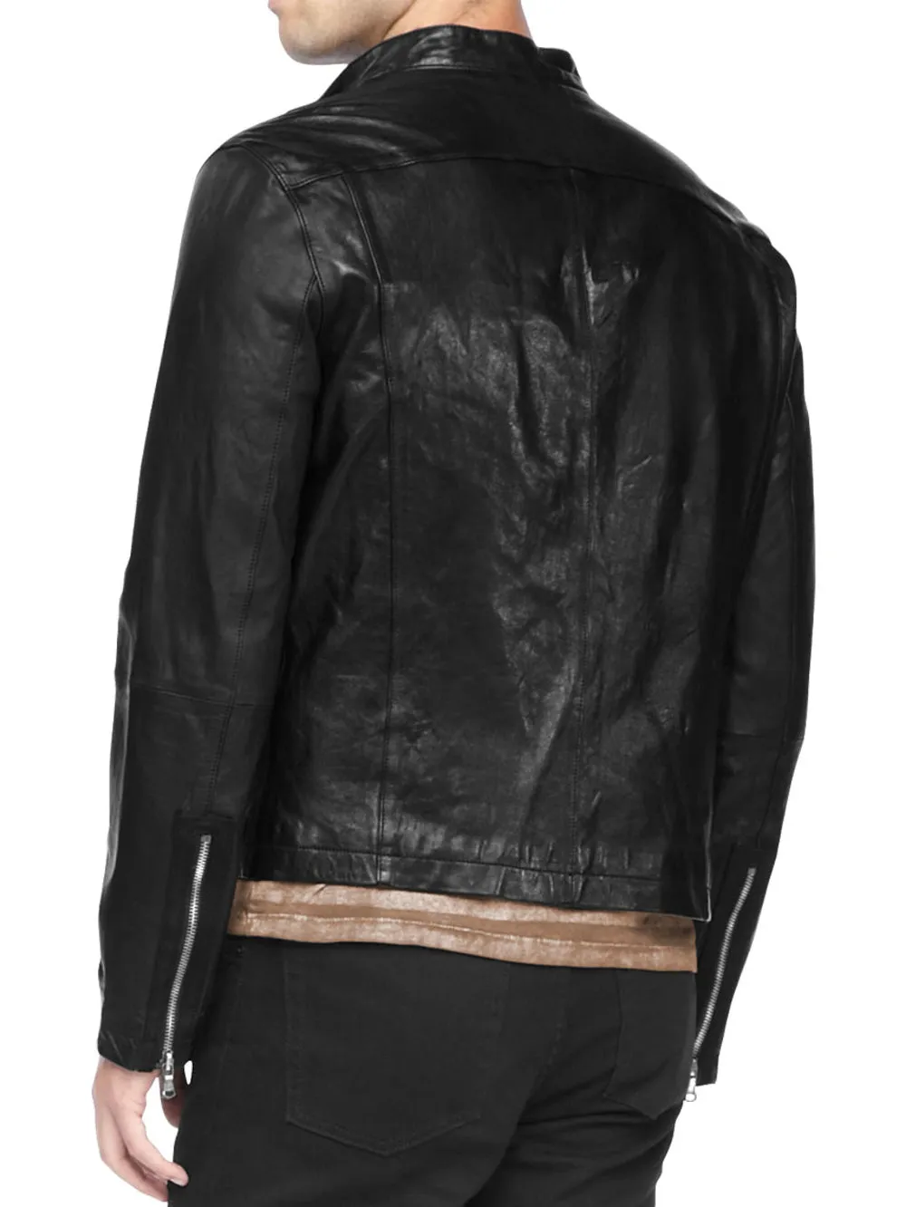 Revved-Up Moto Genuine Leather Jacket for Men