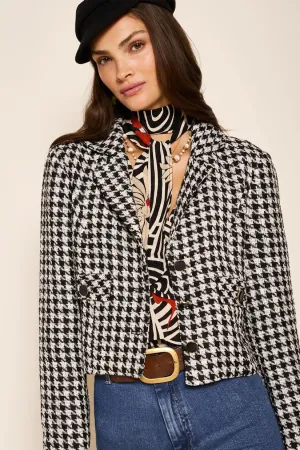 Rixo Leila Jacket - Houndstooth Mono
