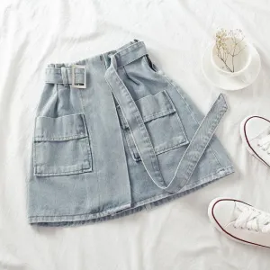Rock mit Jeansstoff und Taschen