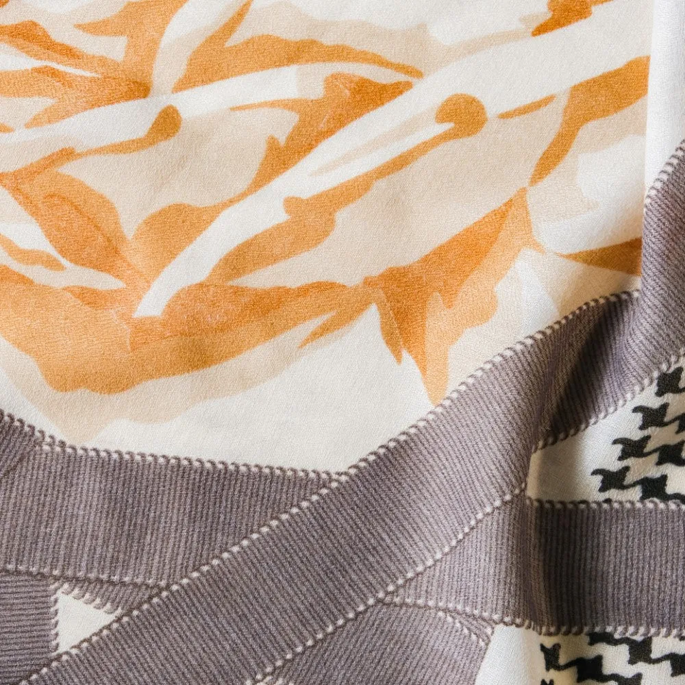 Rose Houndstooth Printed Winter Scarf