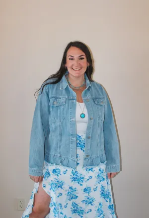 Ruffle Denim Jacket