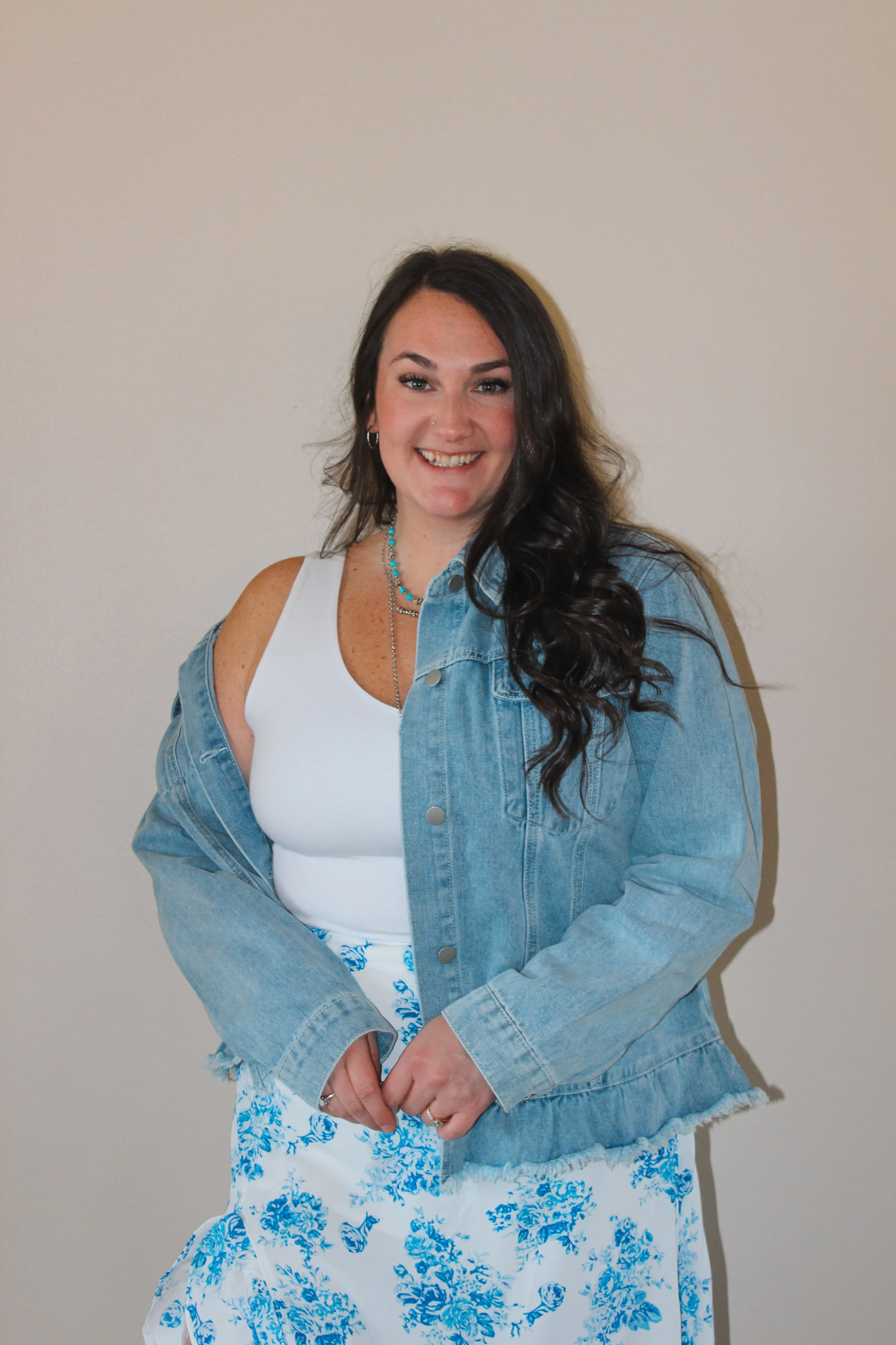 Ruffle Denim Jacket