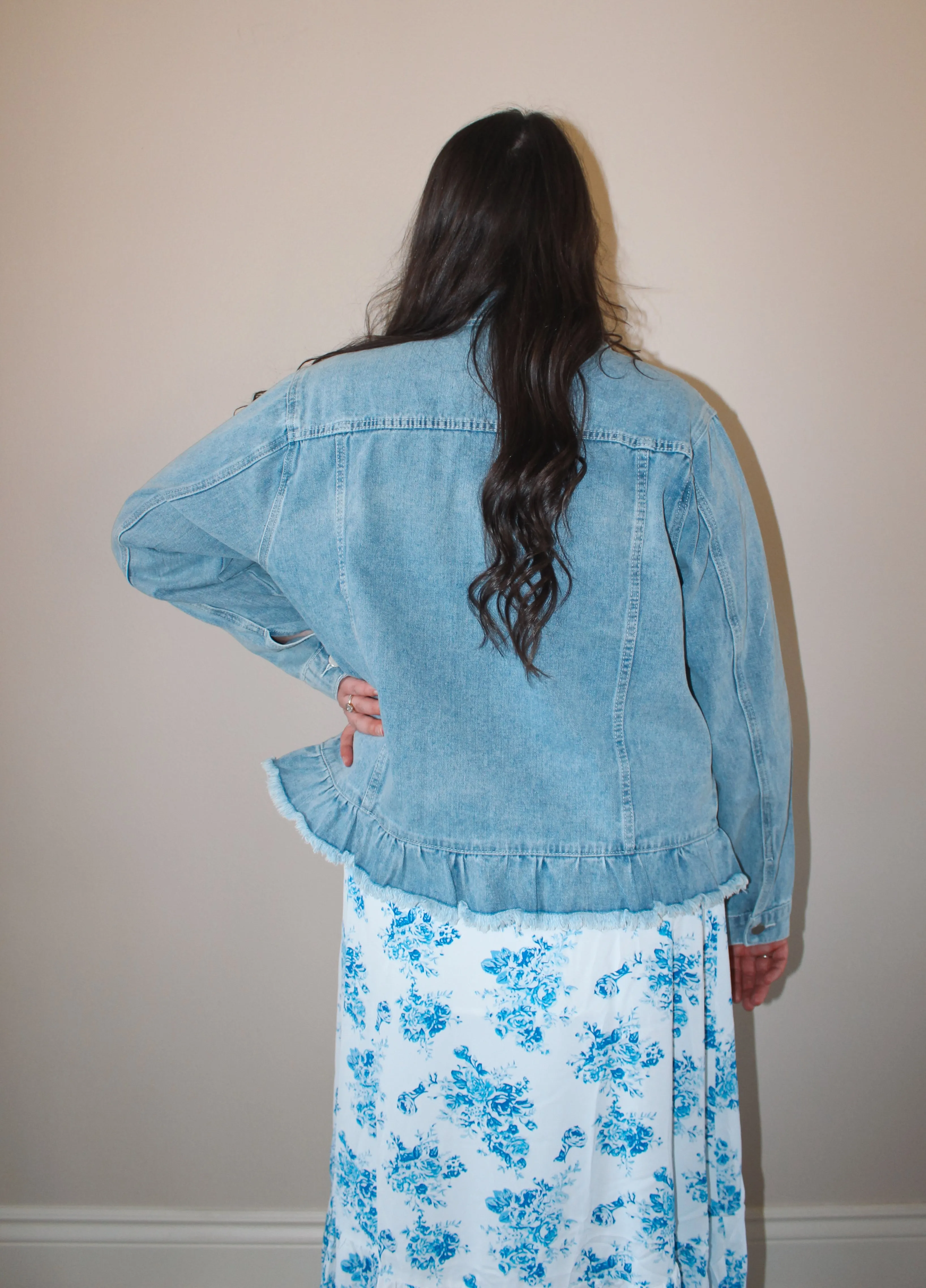 Ruffle Denim Jacket