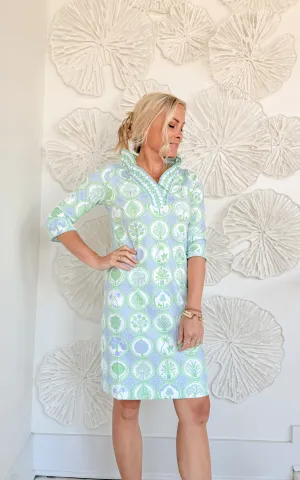 Ruffled Collar Blue/Green Gretchen Scott Mini