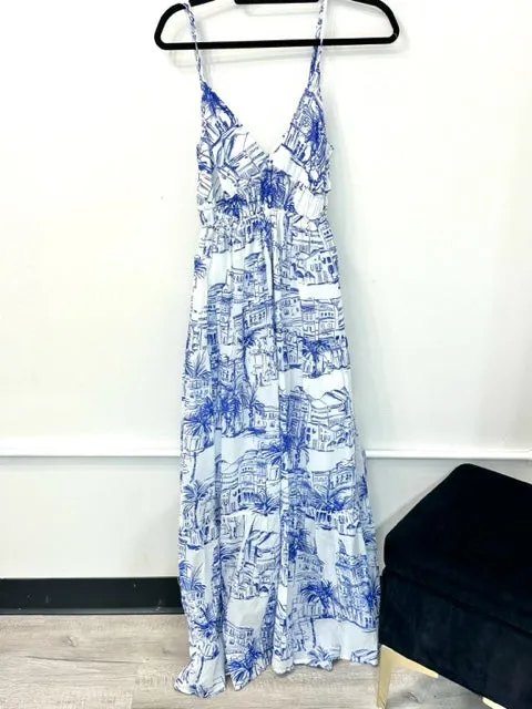 Santorini Coastal Maxi Dress
