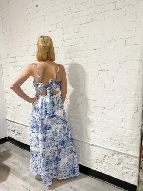 Santorini Coastal Maxi Dress