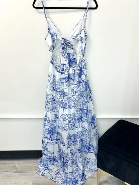Santorini Coastal Maxi Dress