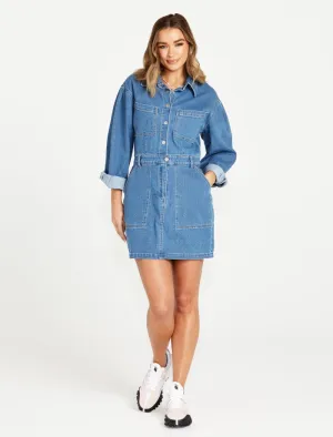 Sass Gabrielle Denim Long Sleeve Dress | 80 Wash