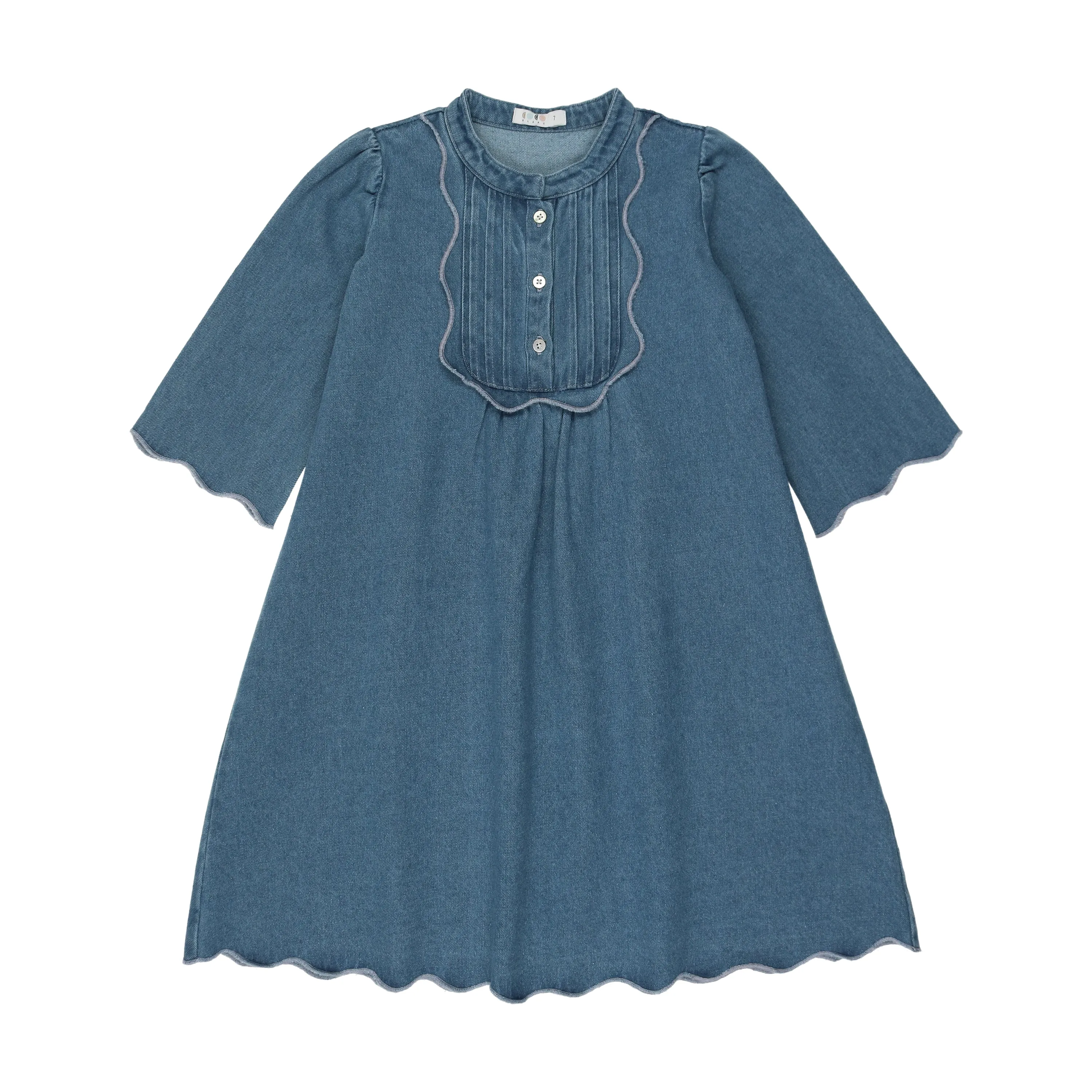Scalloped denim dress by Coco Blanc