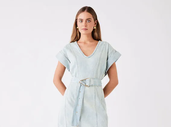 Seaside Denim Dress - Pale Blue