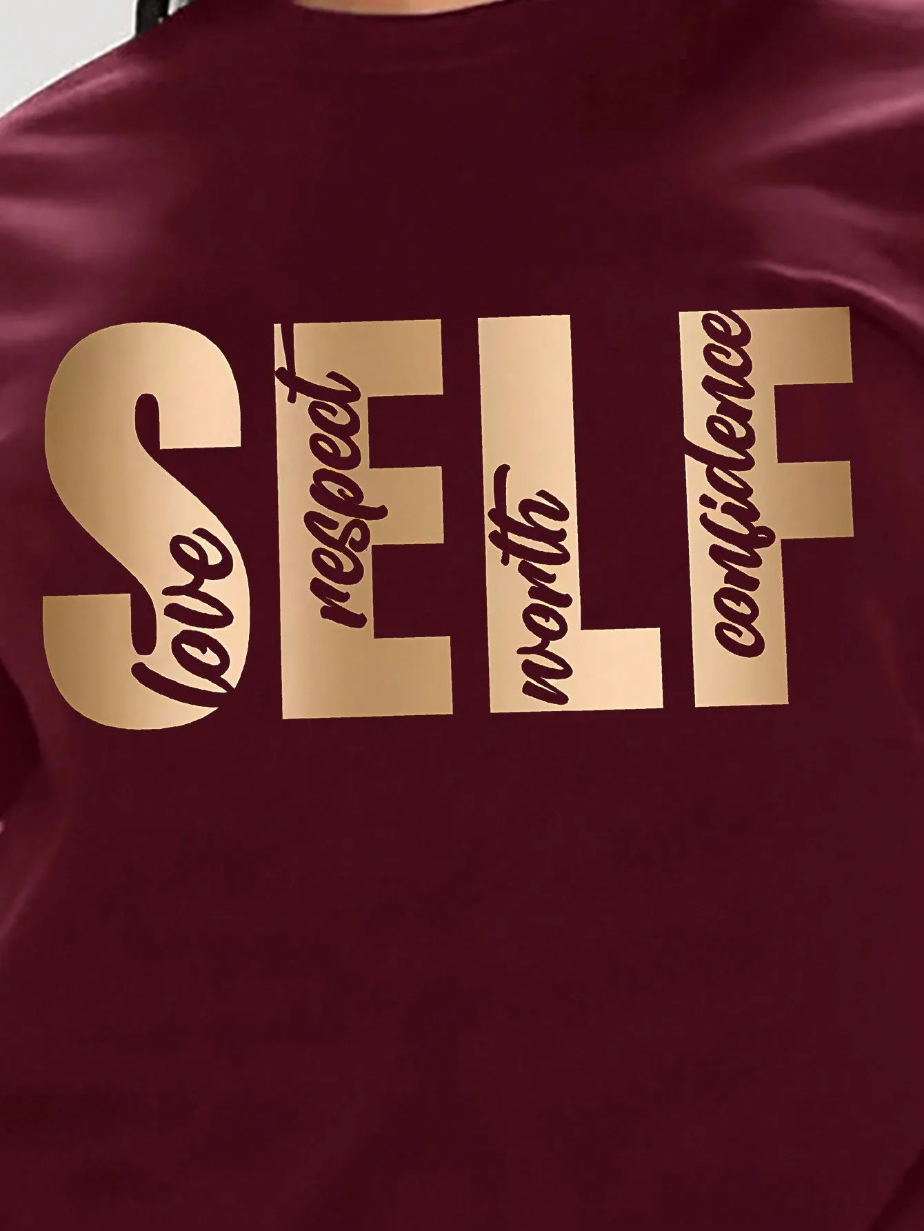 SELF LETTER GRAPHIC TEE - PLUS SIZE