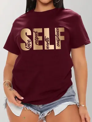 SELF LETTER GRAPHIC TEE - PLUS SIZE