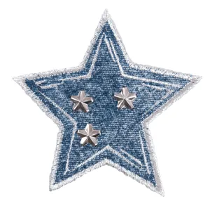 Sew On Motifs Lace Jeans Dresses Applique Patches 7.5 cm -Studded Denim Star