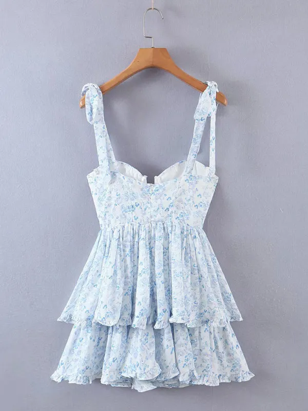 Sexy Casual Kendra Short Ruffle Dress three-color three-layer colorful silk chiffon pleated dress
