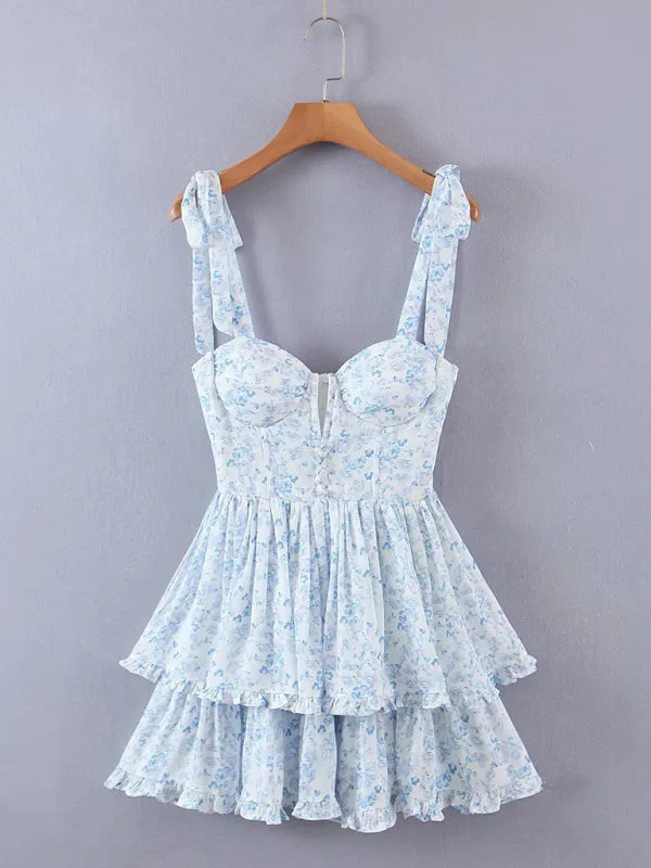 Sexy Casual Kendra Short Ruffle Dress three-color three-layer colorful silk chiffon pleated dress