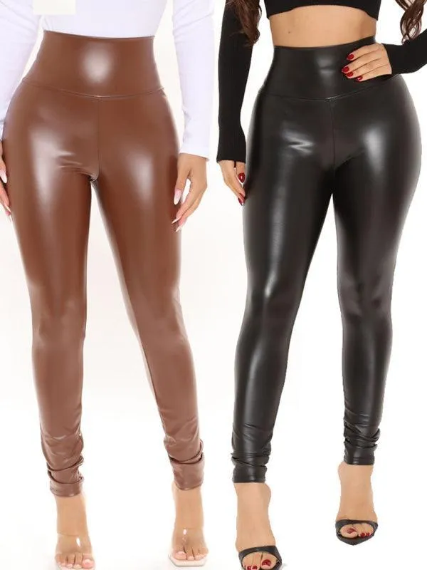 Sexy Slim Fit Leather Women's Pants