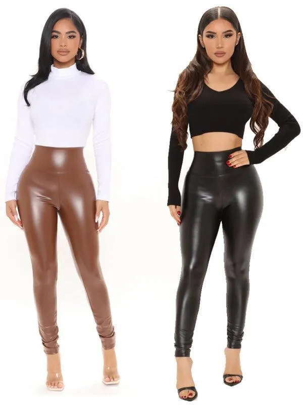 Sexy Slim Fit Leather Women's Pants