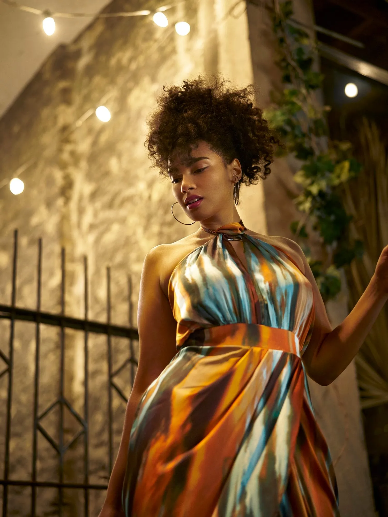 Shannon Print Halter Dress